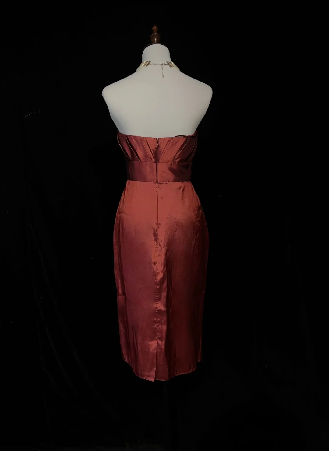Vestido de fiesta de graduación de octavo grado, moderno, con tirantes finos, color rojo óxido, largo hasta la rodilla, vestido de cóctel para secundaria, trajes Hoco DH1459