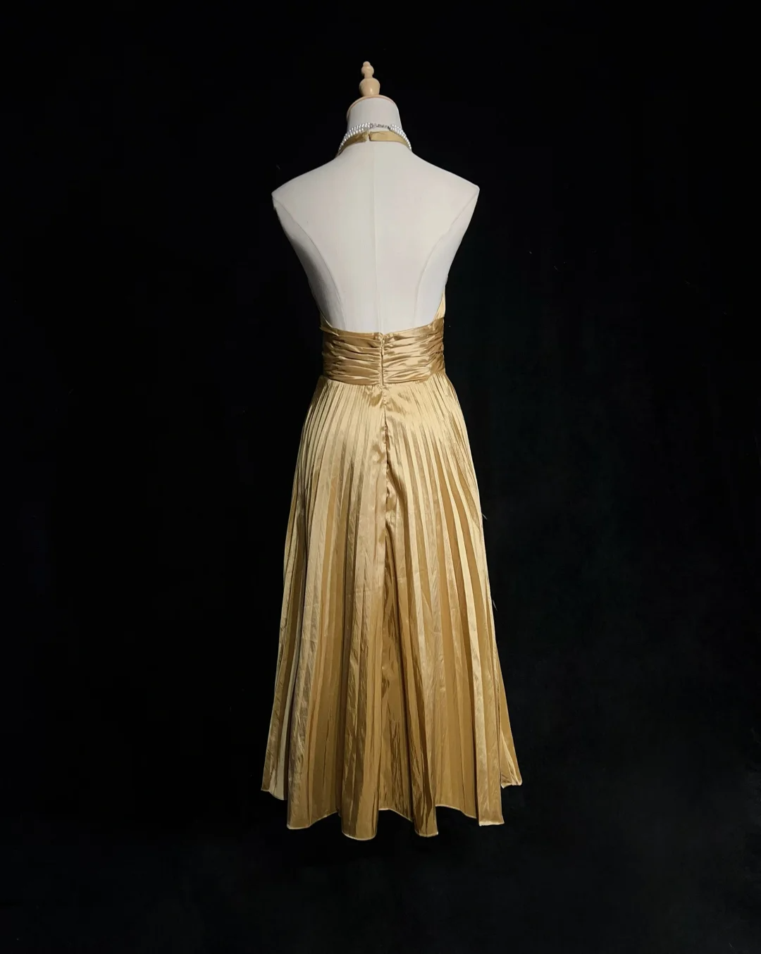 Vestido de fiesta vintage de tafetán dorado, corte A, largo hasta la rodilla, para octavo grado, vestido de cóctel para secundaria, Hoco Outfits DH1473