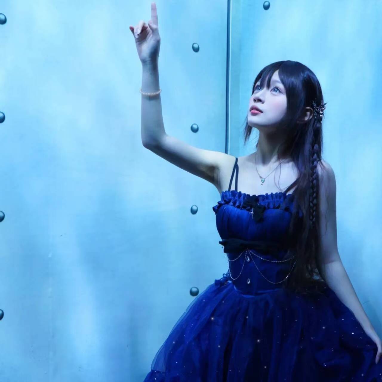 Cute French Style Ladies Fairy Spaghetti Straps Tulle Navy Blue Gotica Formal 8th Grade Homecoming Dresses Middle School Lolita Dress Hoco Outfits Lolita Outfits DH1651