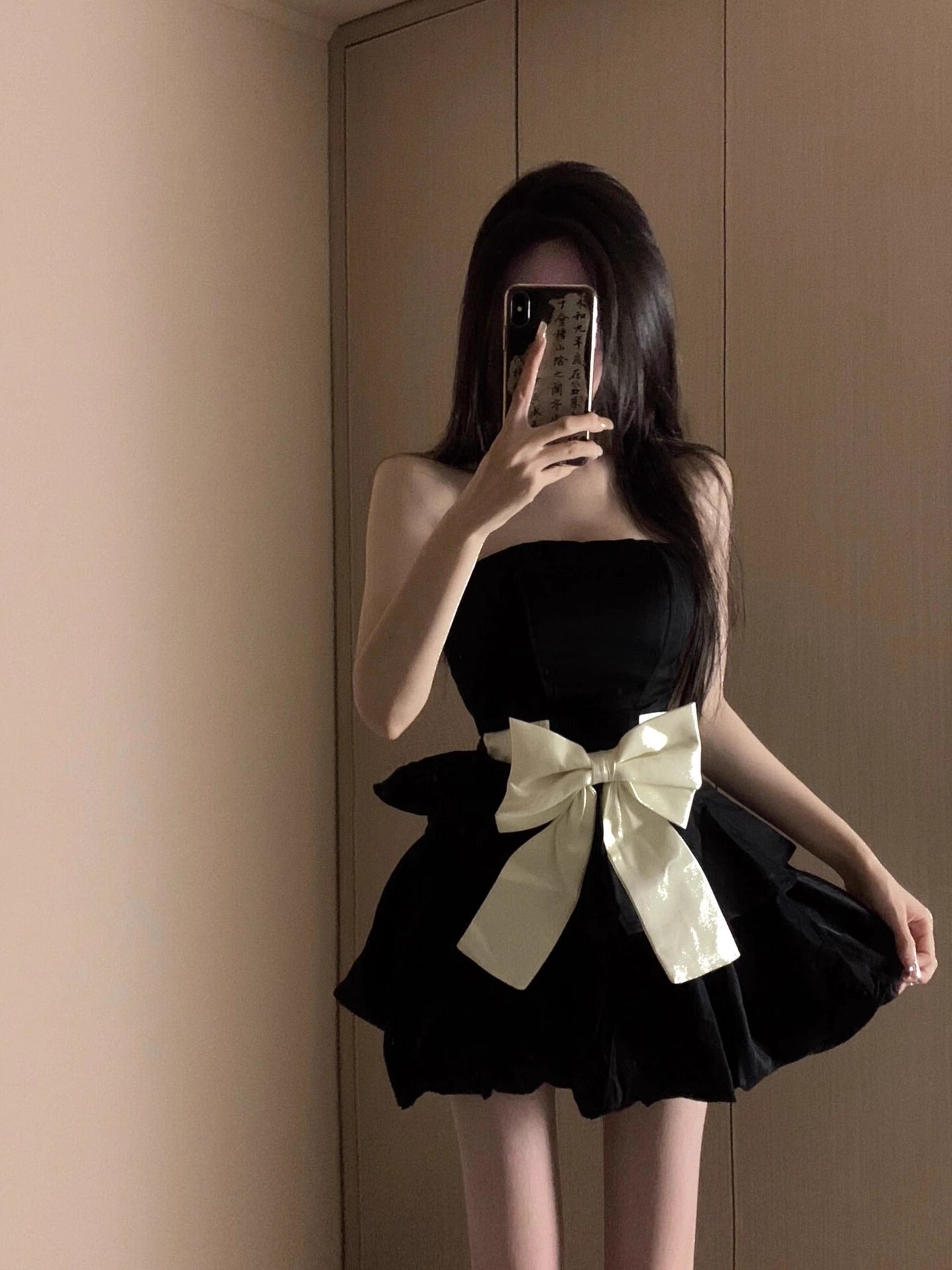 Vestido de fiesta elegante, sin tirantes, negro, corto, mini, formal, para octavo grado, de regreso a casa, de secundaria, para el 21.º cumpleaños, DH1799
