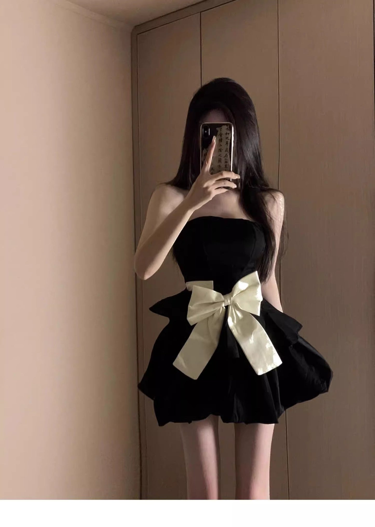 Vestido de fiesta elegante, sin tirantes, negro, corto, mini, formal, para octavo grado, de regreso a casa, de secundaria, para el 21.º cumpleaños, DH1799