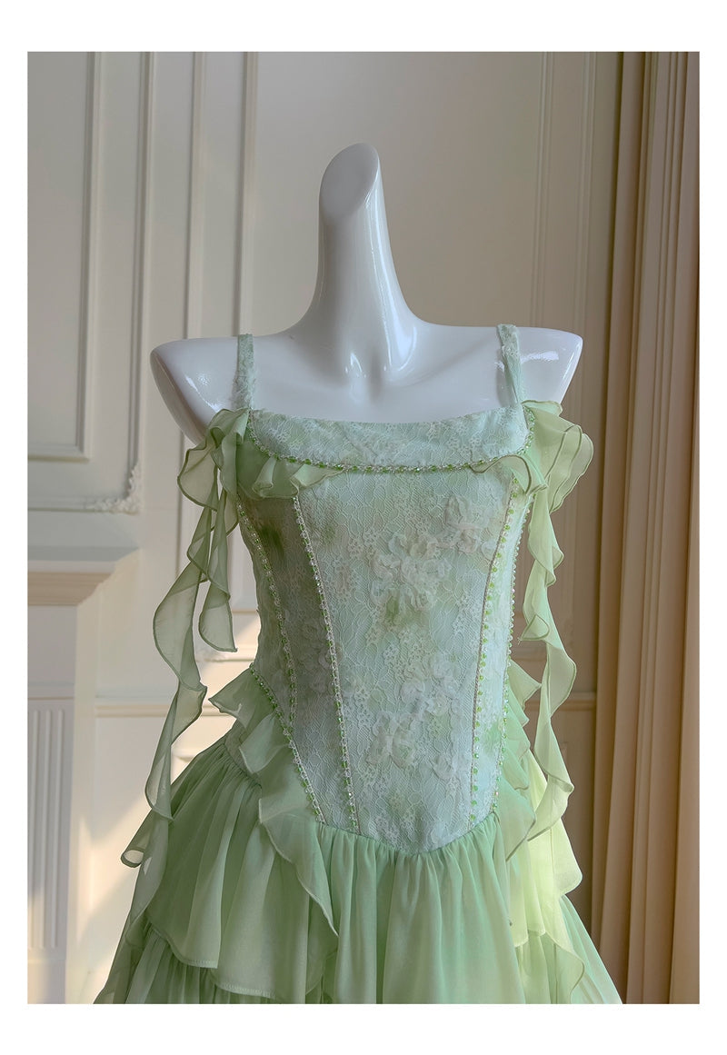 Cute A Line Spaghetti Straps Sage Green Chiffon Grad Dress Inspo Short Mini Formal 8th Grade Homecoming Dresses High School Hoco Court Dress Graduation Dress Hoco Outfits DH1901