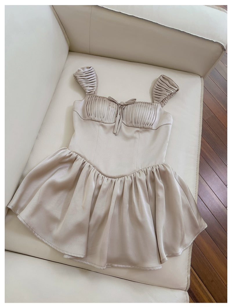 Simple A Line Square Champagne Chiffon Short Mini Formal 8th Grade Homecoming Dresses High School Hoco Court Dress Graduation Dress Cocktail Outfits DH1902