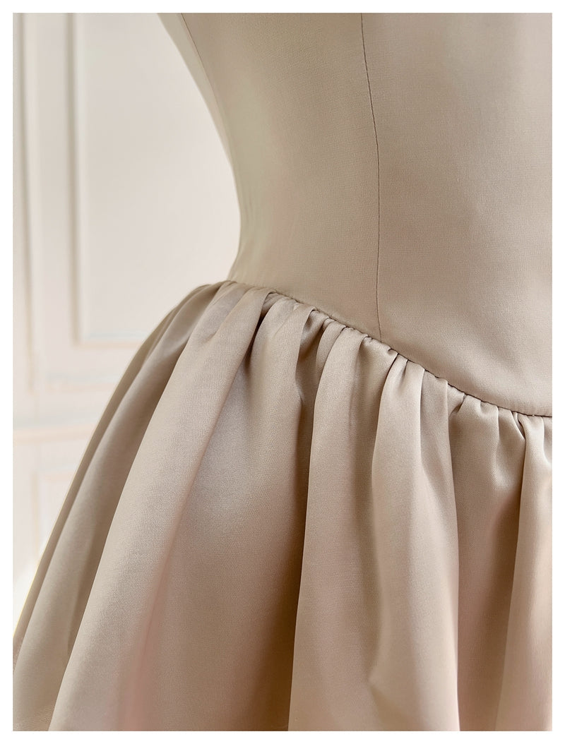 Simple A Line Square Champagne Chiffon Short Mini Formal 8th Grade Homecoming Dresses High School Hoco Court Dress Graduation Dress Cocktail Outfits DH1902