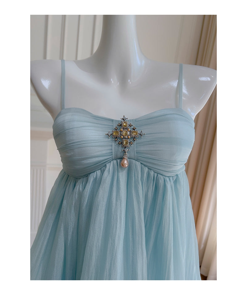 Simple A Line Spaghetti Straps Blue Open Backs Grad Dress Inspo Short Mini Formal 8th Grade Homecoming Dresses High School Hoco Court Dress Graduation Dress Hoco Outfits DH1905