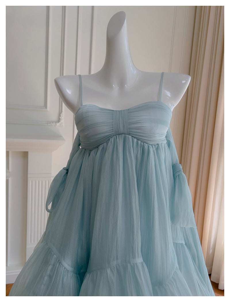 Pretty A Line Spaghetti Straps Blue Open Backs Grad Dress Inspo Short Mini Formal 8th Grade Homecoming Dresses High School Hoco Court Dress Graduation Dress Hoco Outfits D1905