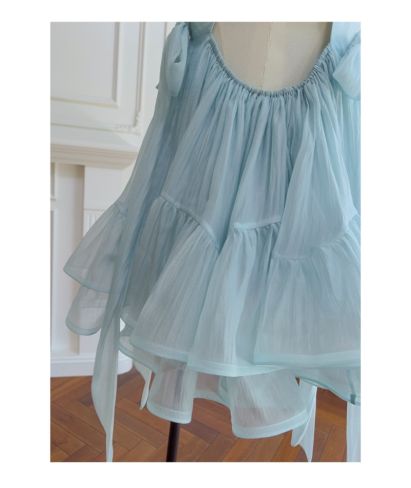 Simple A Line Spaghetti Straps Blue Open Backs Grad Dress Inspo Short Mini Formal 8th Grade Homecoming Dresses High School Hoco Court Dress Graduation Dress Hoco Outfits DH1905