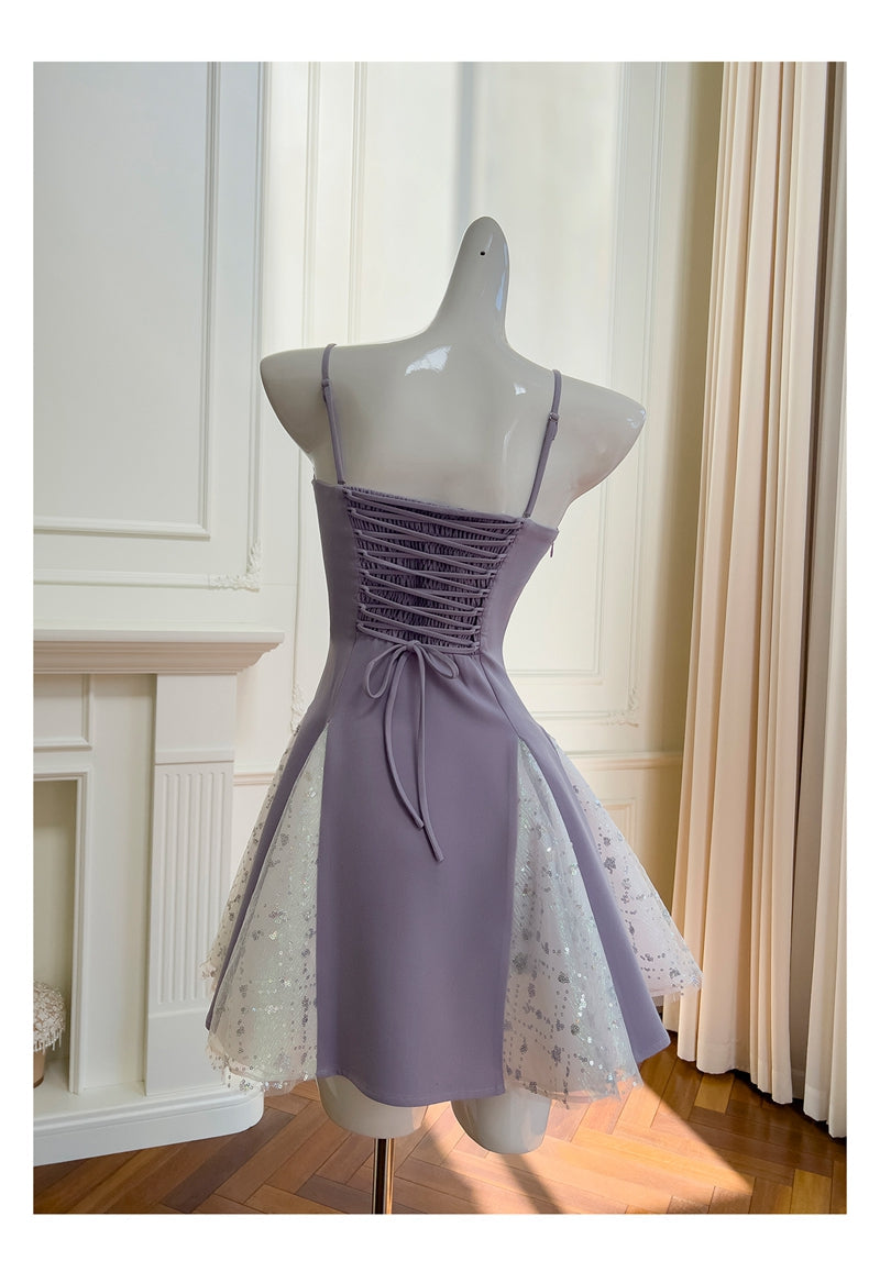 Pretty A Line Spaghetti Straps Corset Back Grad Dress Inspo Short Mini Formal 8th Grade Homecoming Dresses High School Hoco Court Dress Graduation Dress Hoco Outfits DH1907
