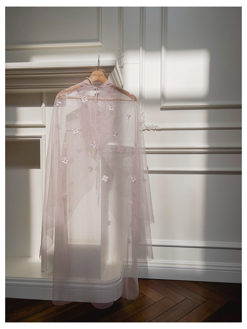 Cute A Line Spaghetti Straps Pink Sequin Grad Dress Inspo Formal 8th Grade Homecoming Dresses High School Hoco Court Dress Short Graduation Dress With Cape DH1909