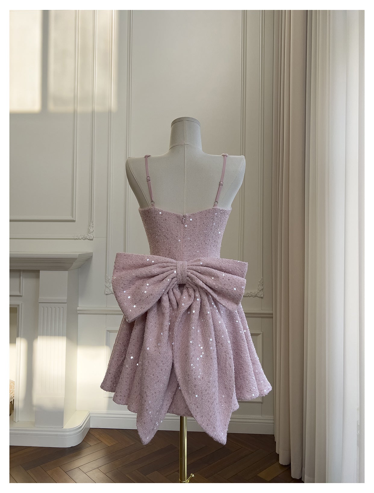 Cute A Line Square Pink Sequin Formal 8th Grade Homecoming Dresses Middle School Short Cocktail Gowns Graduation Dress Hoco Outfits D1994