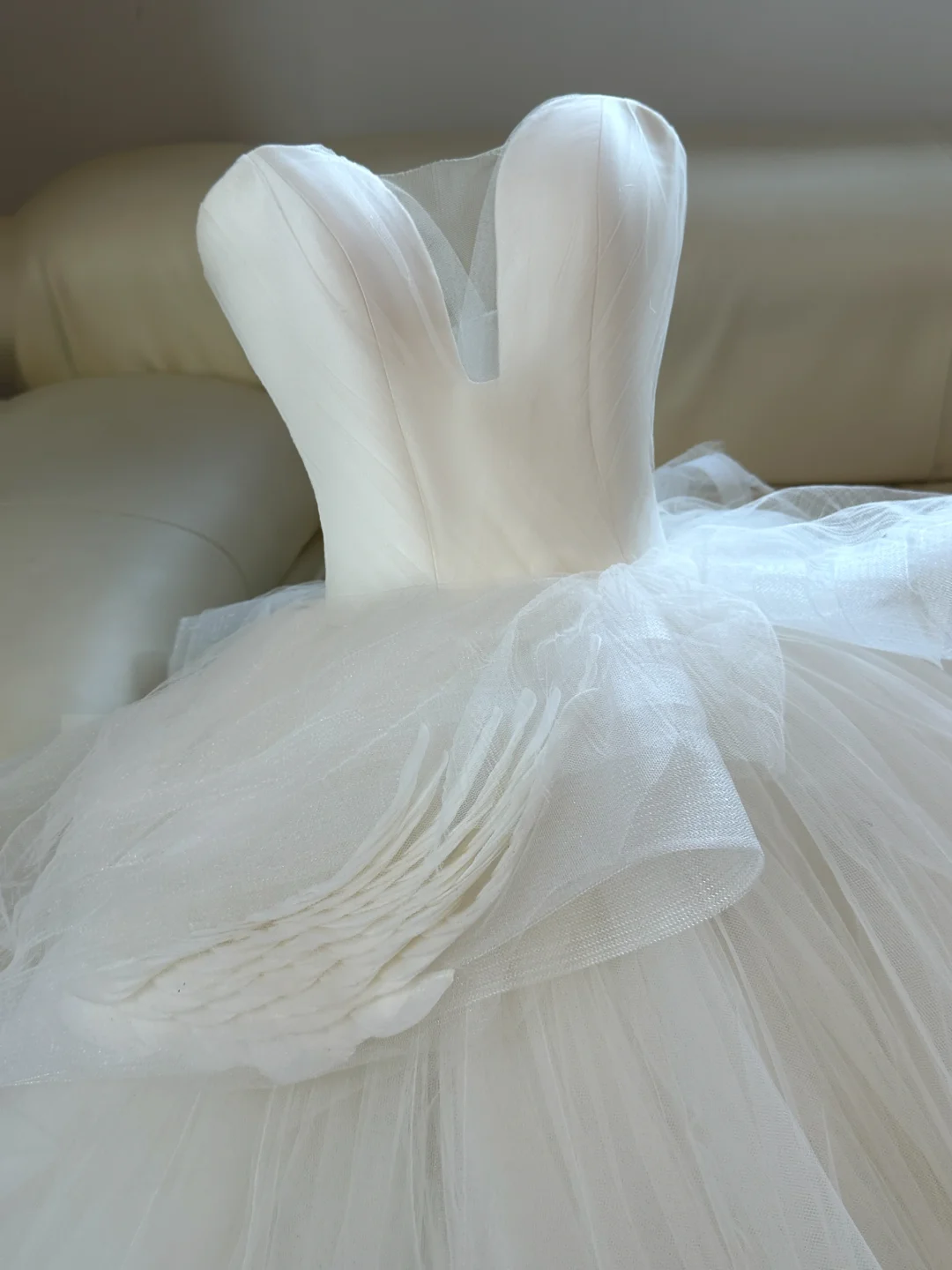 Vestido de novia etéreo, corte corazón, tul blanco, sin mangas, largo y sencillo, DH2052