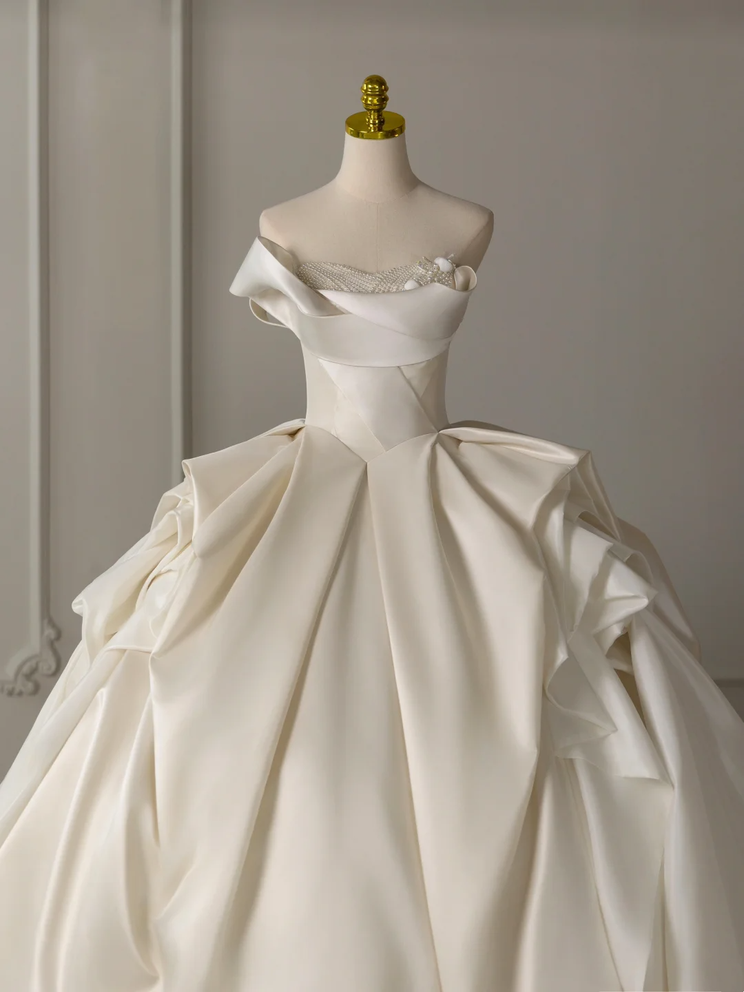 Vestido de novia atemporal, vestido de fiesta, escote corazón, satén blanco, vestido de novia largo, vestidos de novia largos, vestidos de novia modestos DH2075