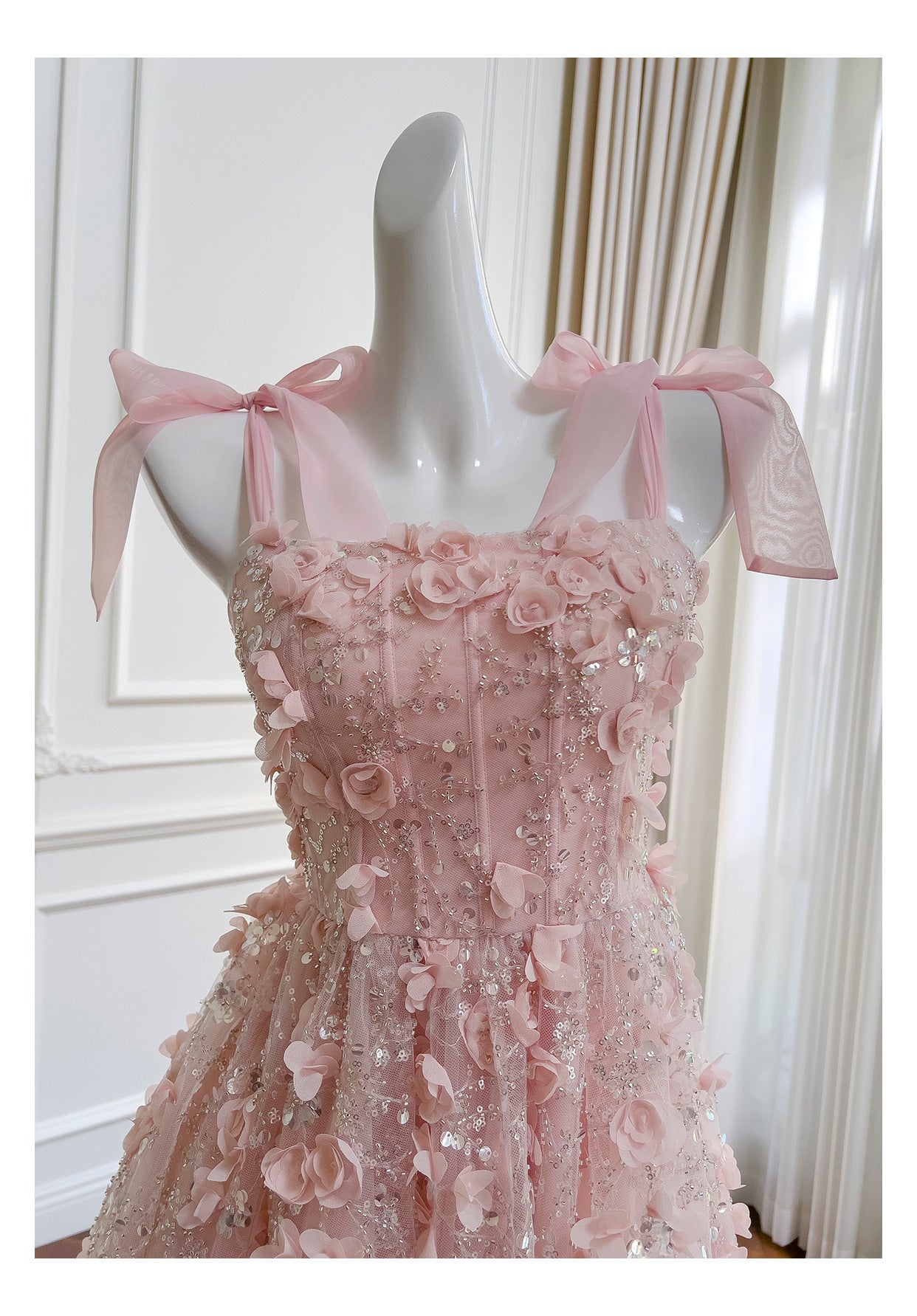 Modest A Line Spaghetti Straps Pink Sequin Formal 8th Grade Homecoming Dresses Middle School Short Birthday Gowns Graduation Dress Hoco Outfits DH2104