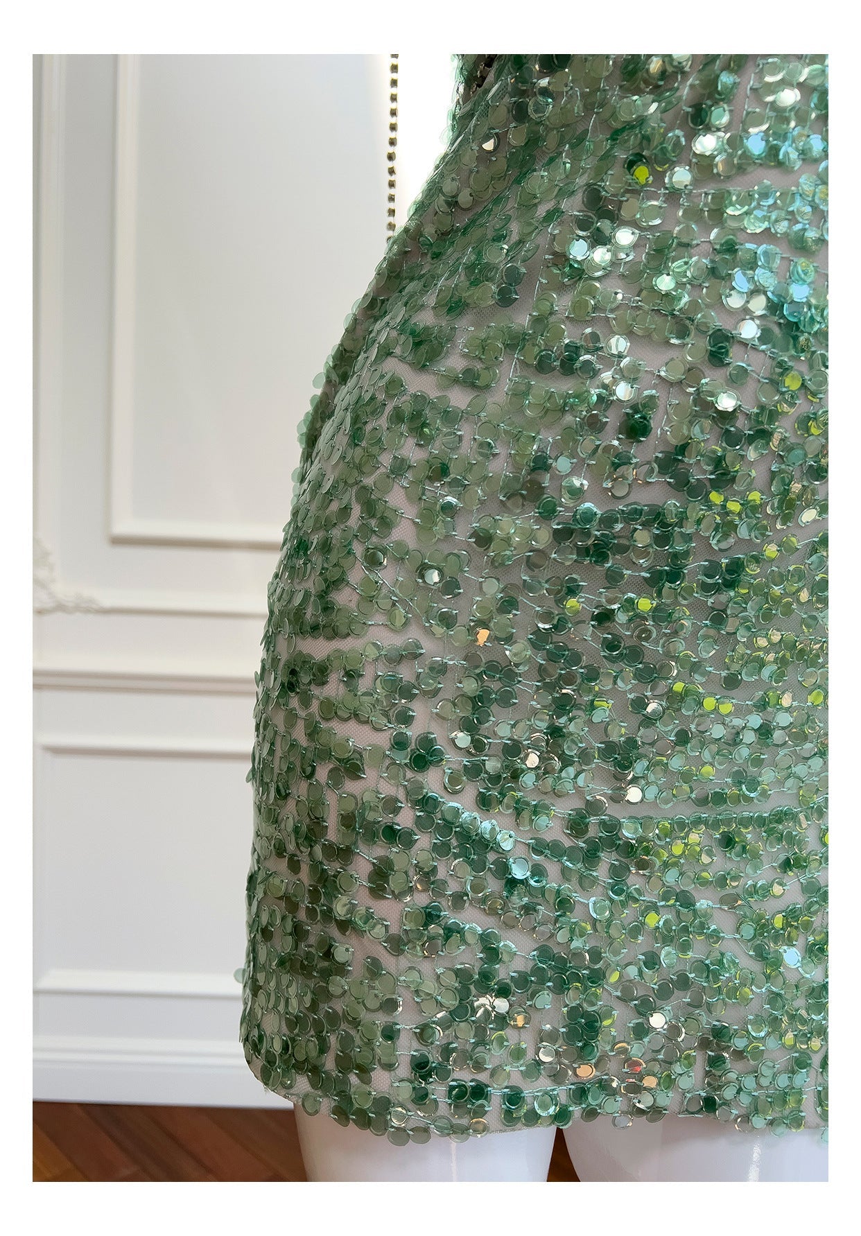 Modest Sheath Spaghetti Straps Sequin Green Formal 8th Grade Homecoming Dresses Middle School Short Birthday Gowns Graduation Dress Hoco Outfits DH2106