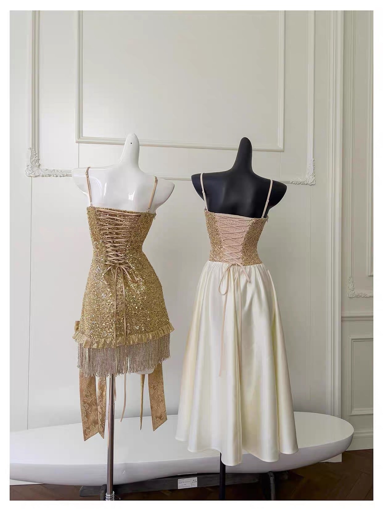 Modest Sheath Spaghetti Straps Gold Sequin Formal 8th Grade Homecoming Dresses Middle School Short Birthday Gowns Graduation Dress Hoco Outfits DH2123