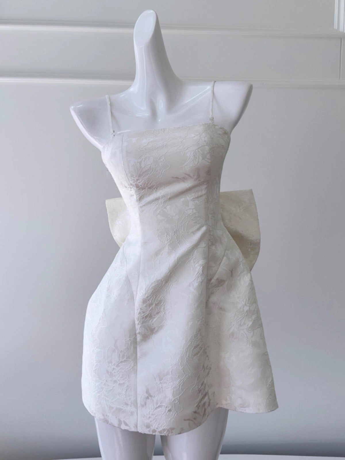 Vestido corto de fiesta con tirantes finos, corte A, estampado floral blanco, para cóctel, graduación, Hoco Dress DH2196