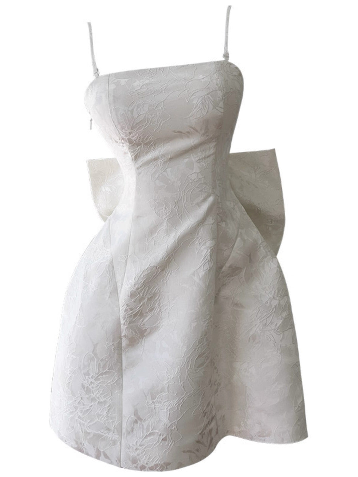 Vestido corto de fiesta con tirantes finos, corte A, estampado floral blanco, para cóctel, graduación, Hoco Dress DH2196