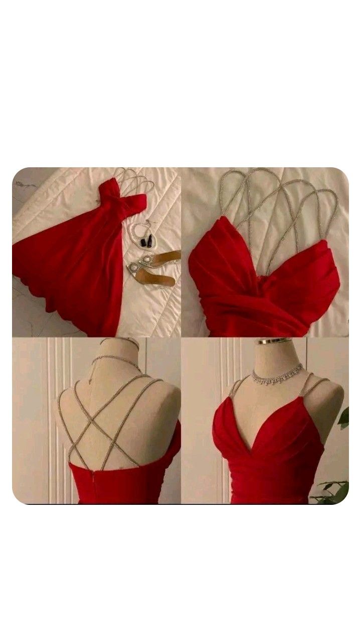 Hermosos vestidos de fiesta rojos de corte A con tirantes finos para octavo grado, vestido de verano para escuela secundaria, atuendos para fiesta de bienvenida DH231