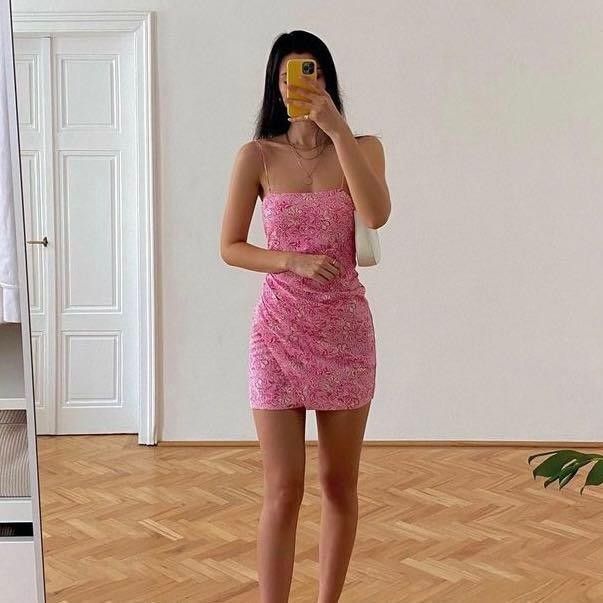 Vestidos cortos de fiesta con tirantes finos y encaje rosa para graduación, de cóctel y graduación, DH2362