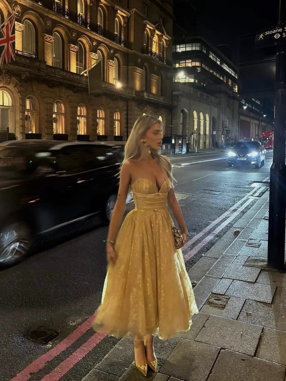 Hermosos vestidos amarillos de fiesta formales de encaje con escote en forma de corazón, para el 21.º cumpleaños, graduación, cóctel, DH2463