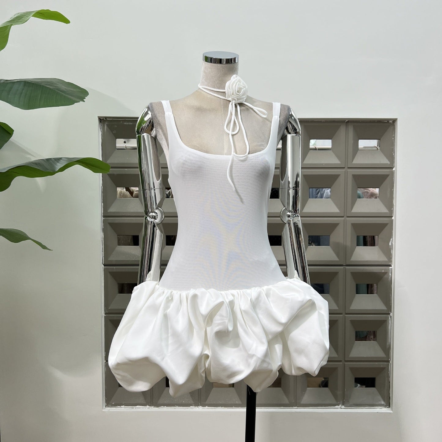 Vestido blanco corto ajustado de fiesta, con escote cuadrado y corte ajustado, para celebrar 18 años, graduación y cóctel, DH2468