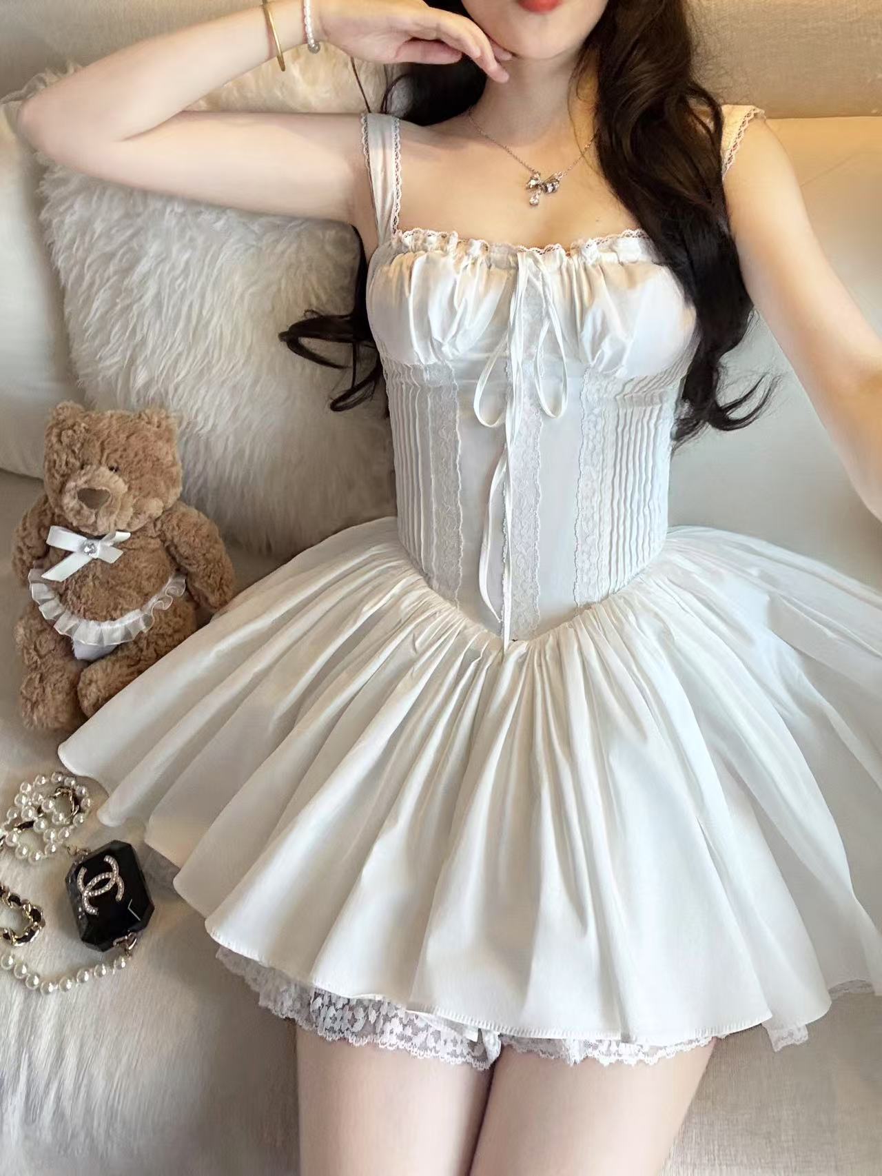 Simple A line Square Neck White Short Homecoming Dress Summer Hoco Dresses Mini Cocktail Dress DH2470