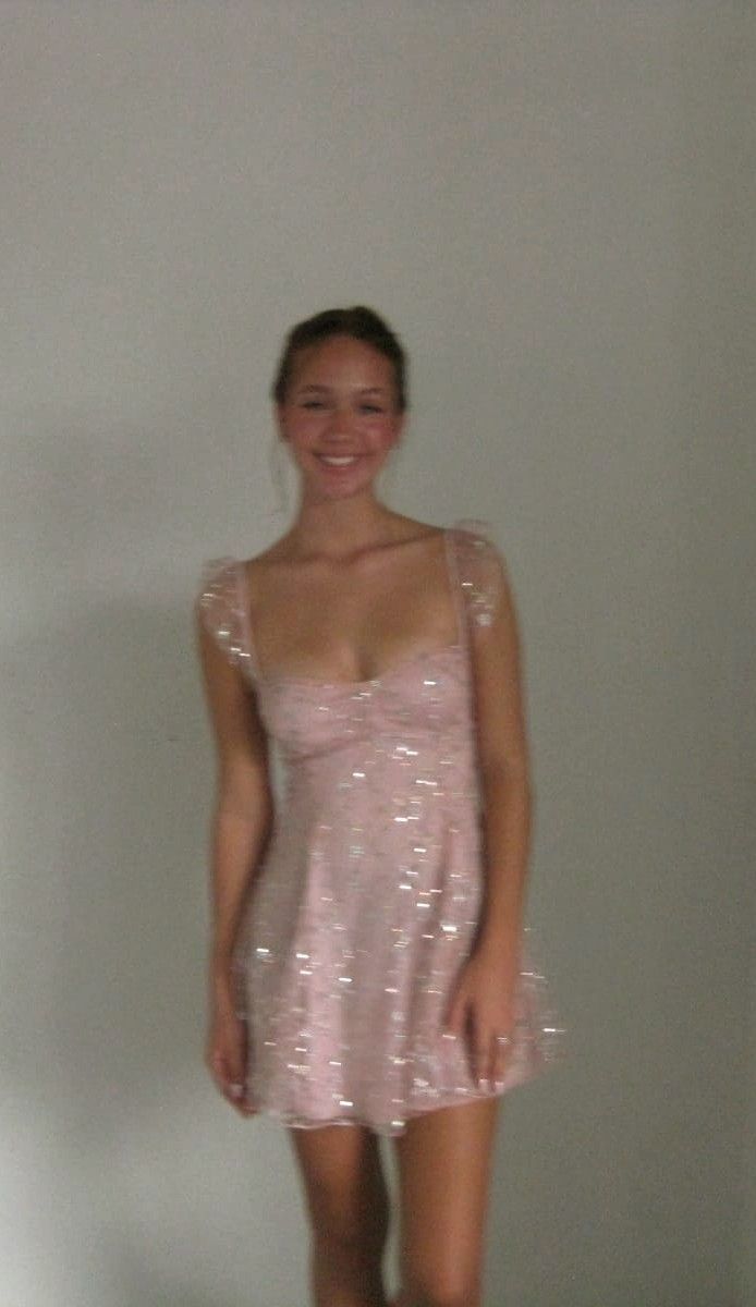 Lindos vestidos formales de fiesta con lentejuelas rosas, corte A, para cumpleaños número 18, vestidos de graduación, vestidos cortos tipo minivestido DH2515