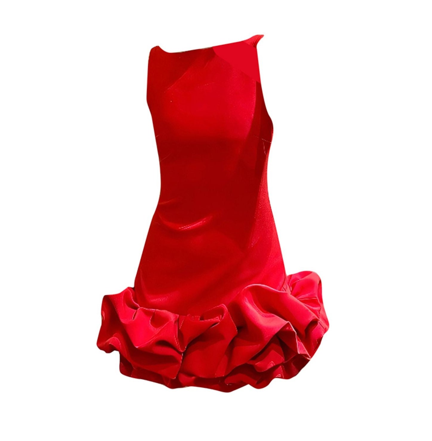 Sexy Sheath Scoop Neck Red Satin Short Homecoming Dress Summer Hoco Dresses Mini Cocktail Dress DH2533