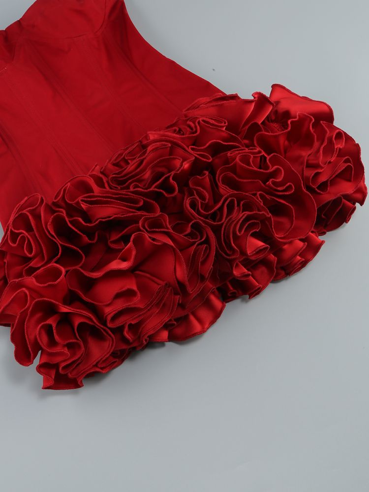 Sexy Sheath Strapless Red Satin Formal Homecoming Dresses 18th Birthday Outfits Graduation Dress Short Mini Hoco Dresses DH2550