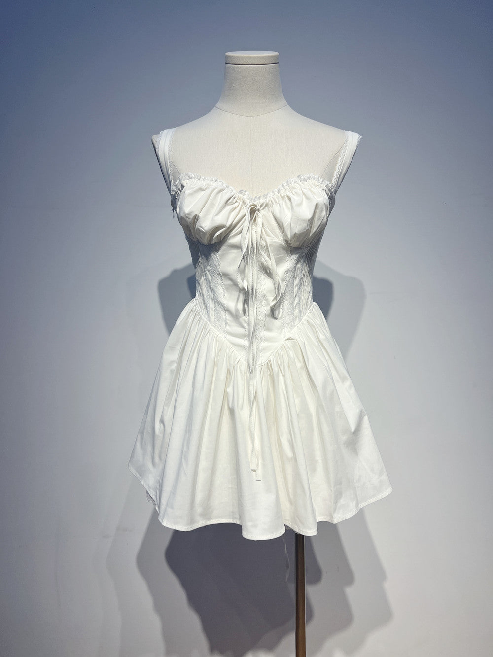 Vestido de fiesta de verano con escote cuadrado y encaje blanco, corte A, corto, para cóctel, DH2553