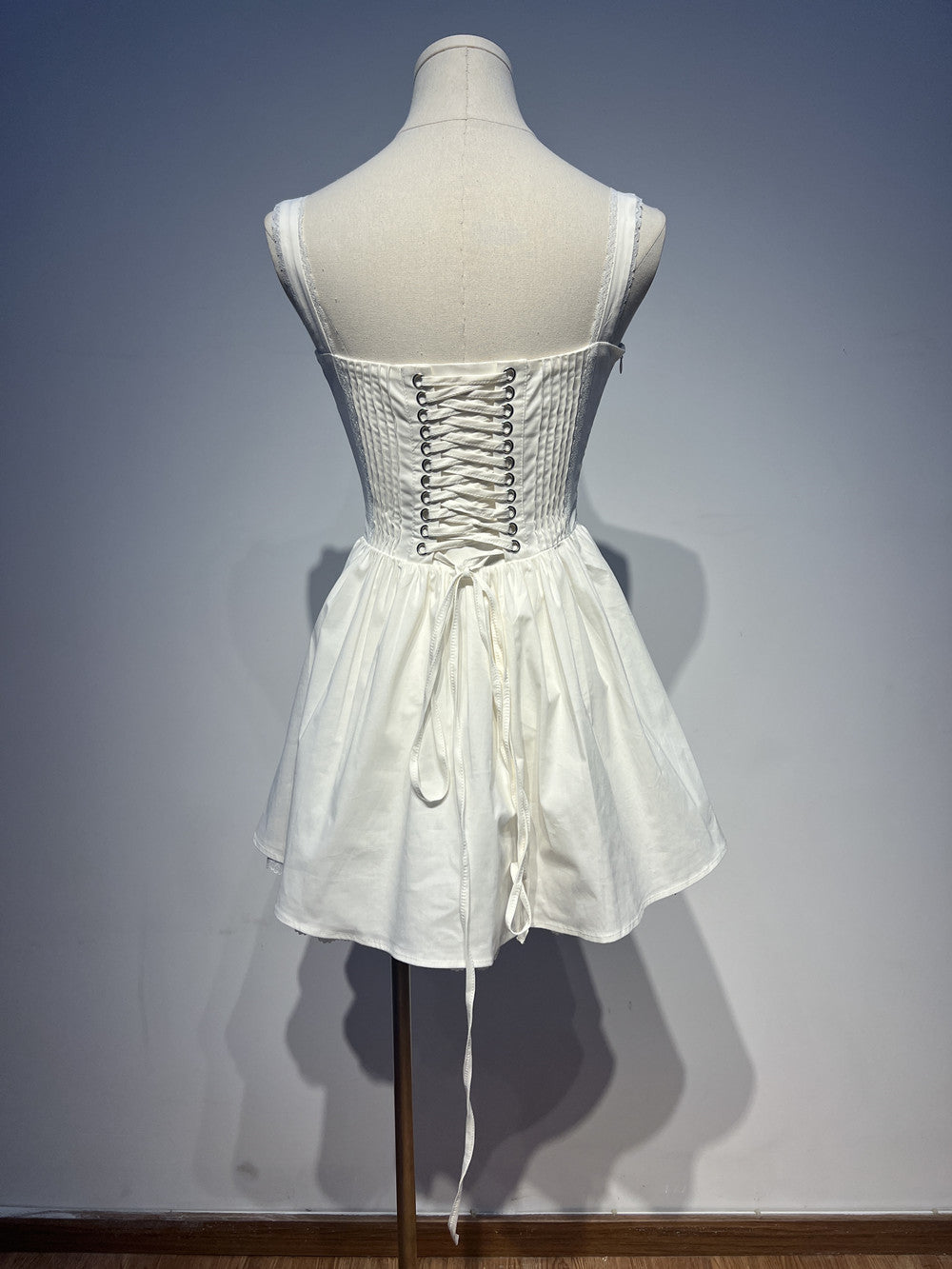 Vestido de fiesta de verano con escote cuadrado y encaje blanco, corte A, corto, para cóctel, DH2553