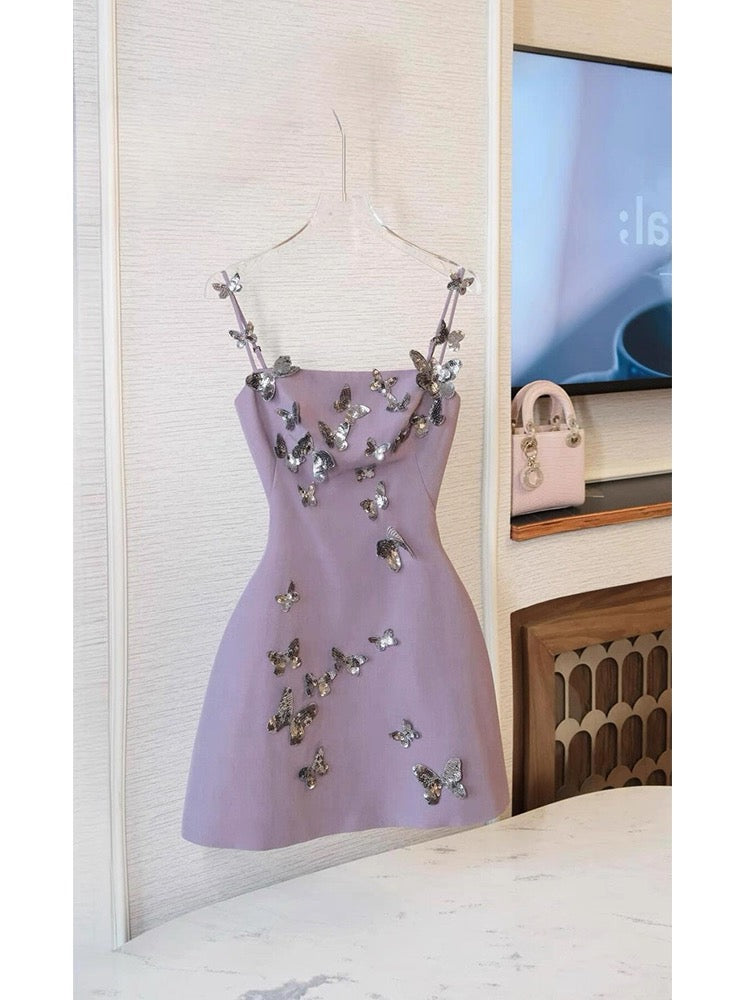 Cute Ball Gown Spaghetti Straps Light Grape Formal Homecoming Dresses 8th Grad Dance Graduation Dress Short Hoco Dresses DH2639