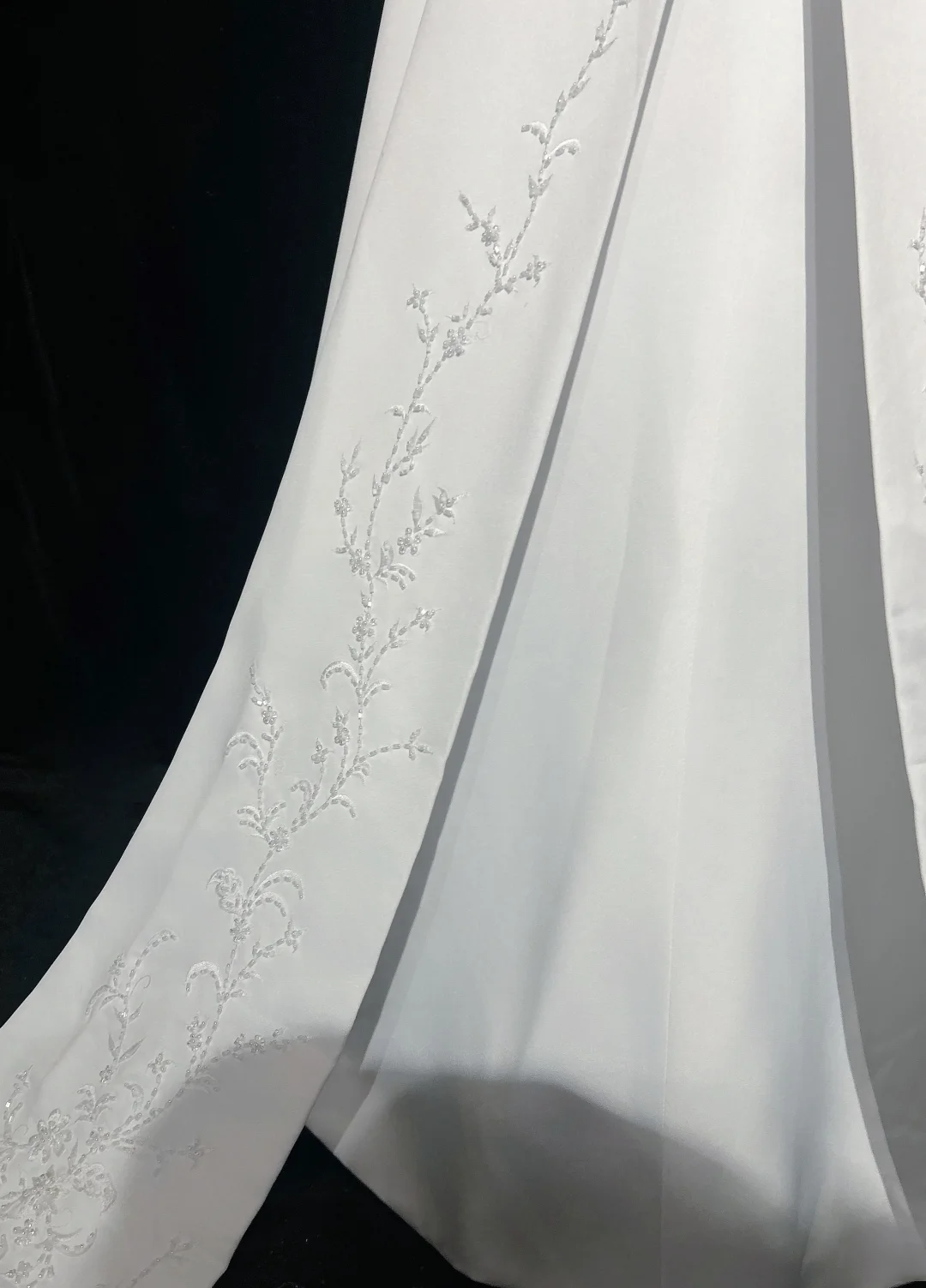 Vestido de novia vintage, corte A, escote en V, cuentas blancas, satén, largo, estilo retro, modesto, DH2653