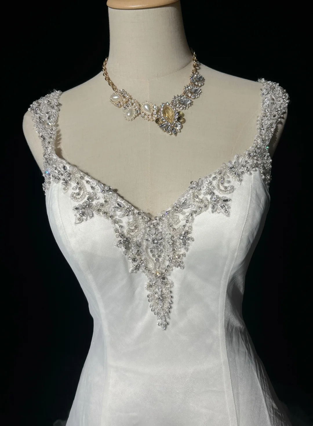 Vestido de novia vintage, vestido de fiesta, escote corazón, blanco, cuentas plateadas, tul, vestido de novia largo, vestidos de novia retro, vestidos de novia modestos DH2657