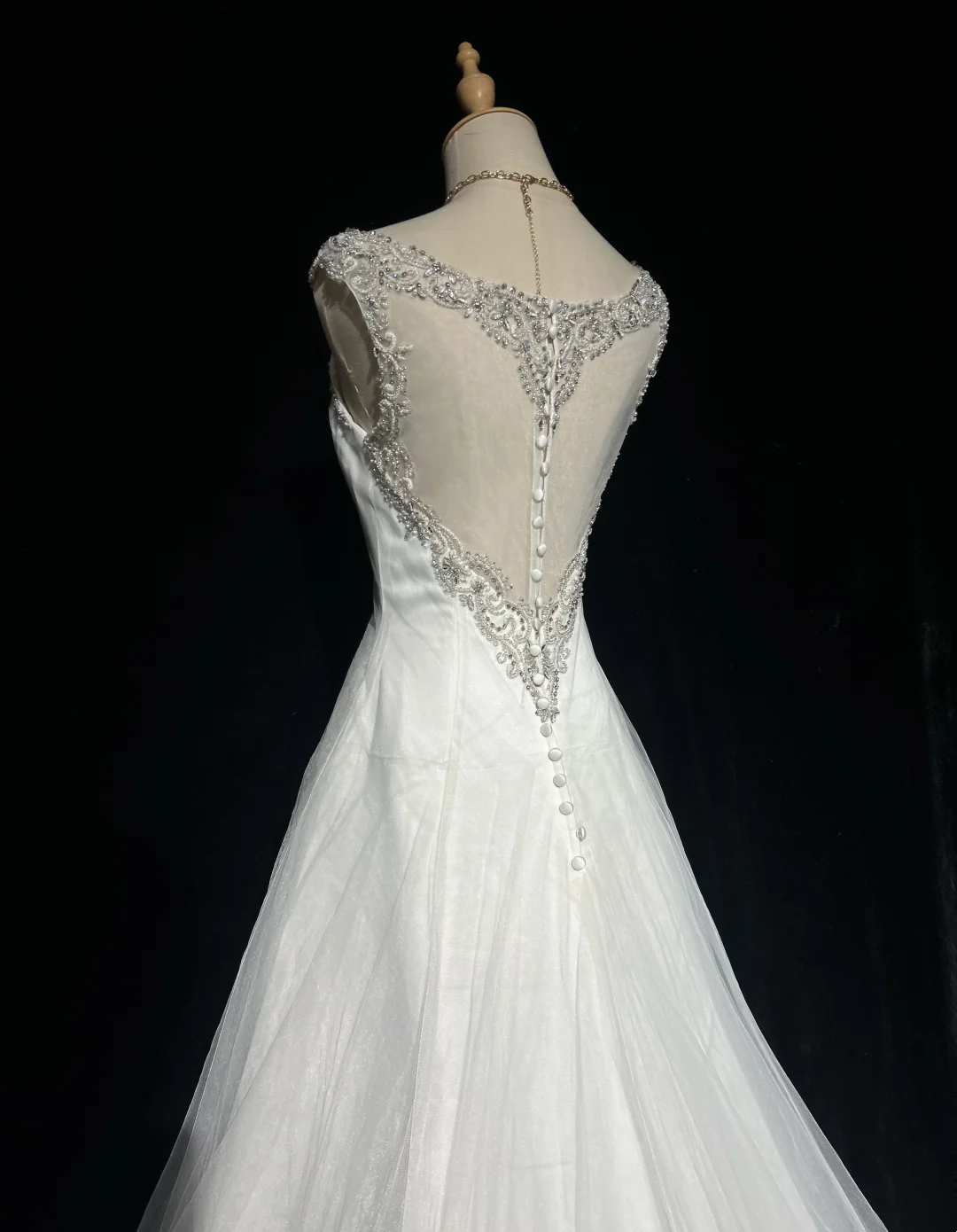 Vestido de novia vintage, vestido de fiesta, escote corazón, blanco, cuentas plateadas, tul, vestido de novia largo, vestidos de novia retro, vestidos de novia modestos DH2657