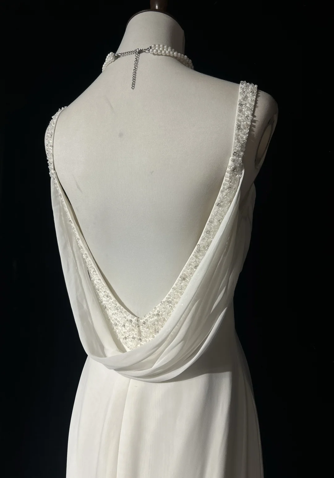 Vestido de novia vintage de corte sirena con tirantes finos, espalda descubierta, de gasa blanca, largo, estilo retro, modesto, DH2669