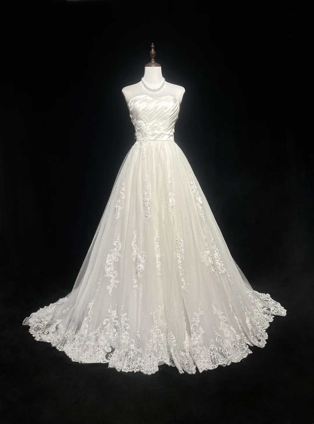 Vestido de novia vintage, vestido de fiesta, escote corazón, encaje, blanco, largo, estilo retro, modesto, DH2673