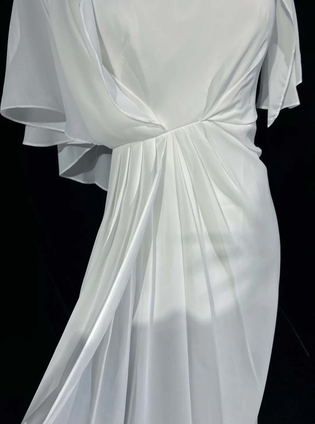 Vestido de novia vintage de corte sirena, escote cuadrado, de gasa blanca, largo, estilo retro, modesto, DH2674