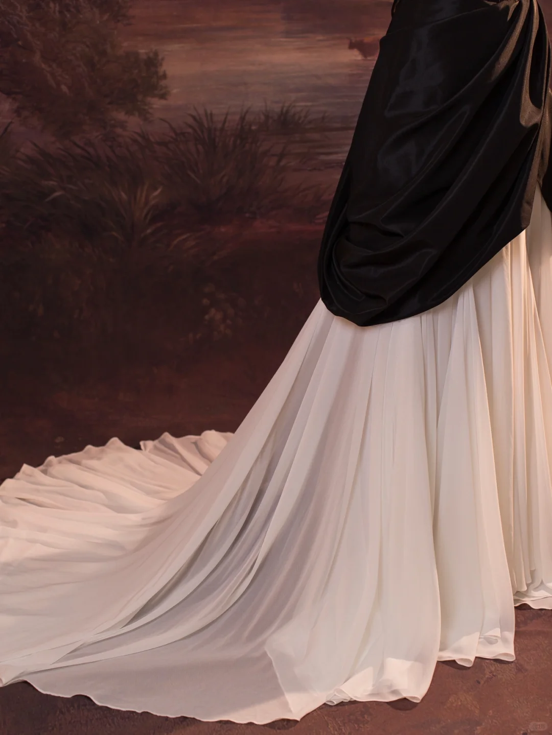 Hermoso vestido de novia de satén negro con tirantes finos, largo, vintage, DH339