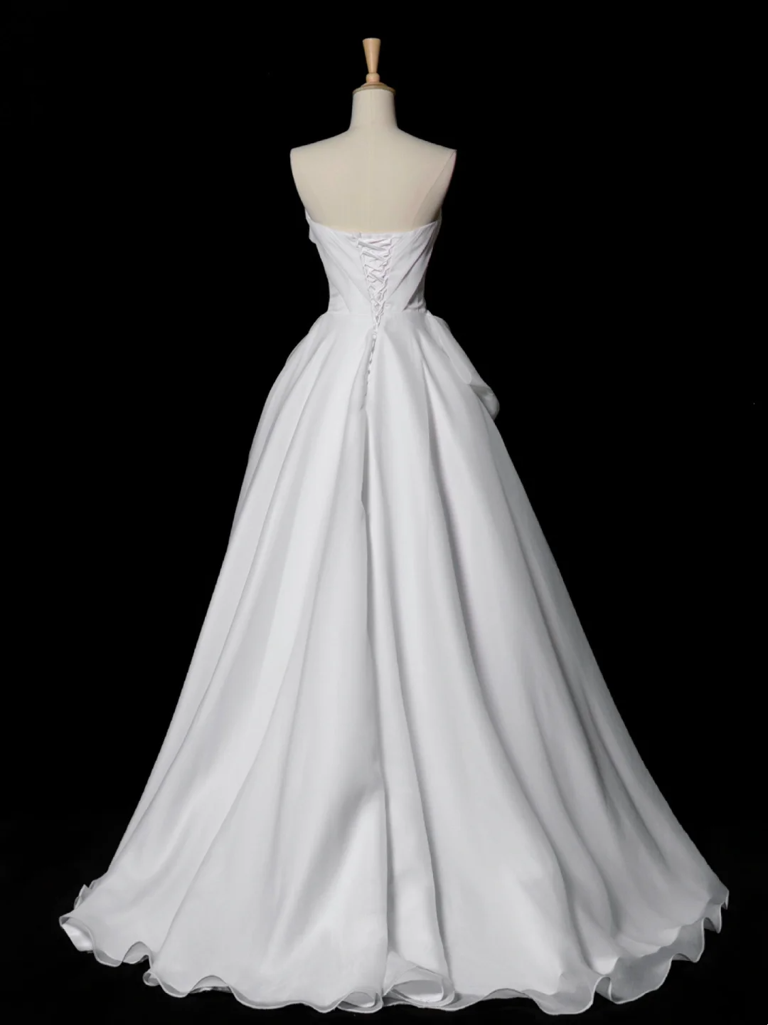 Hermoso vestido de novia blanco largo sin tirantes, de lujo, DH341