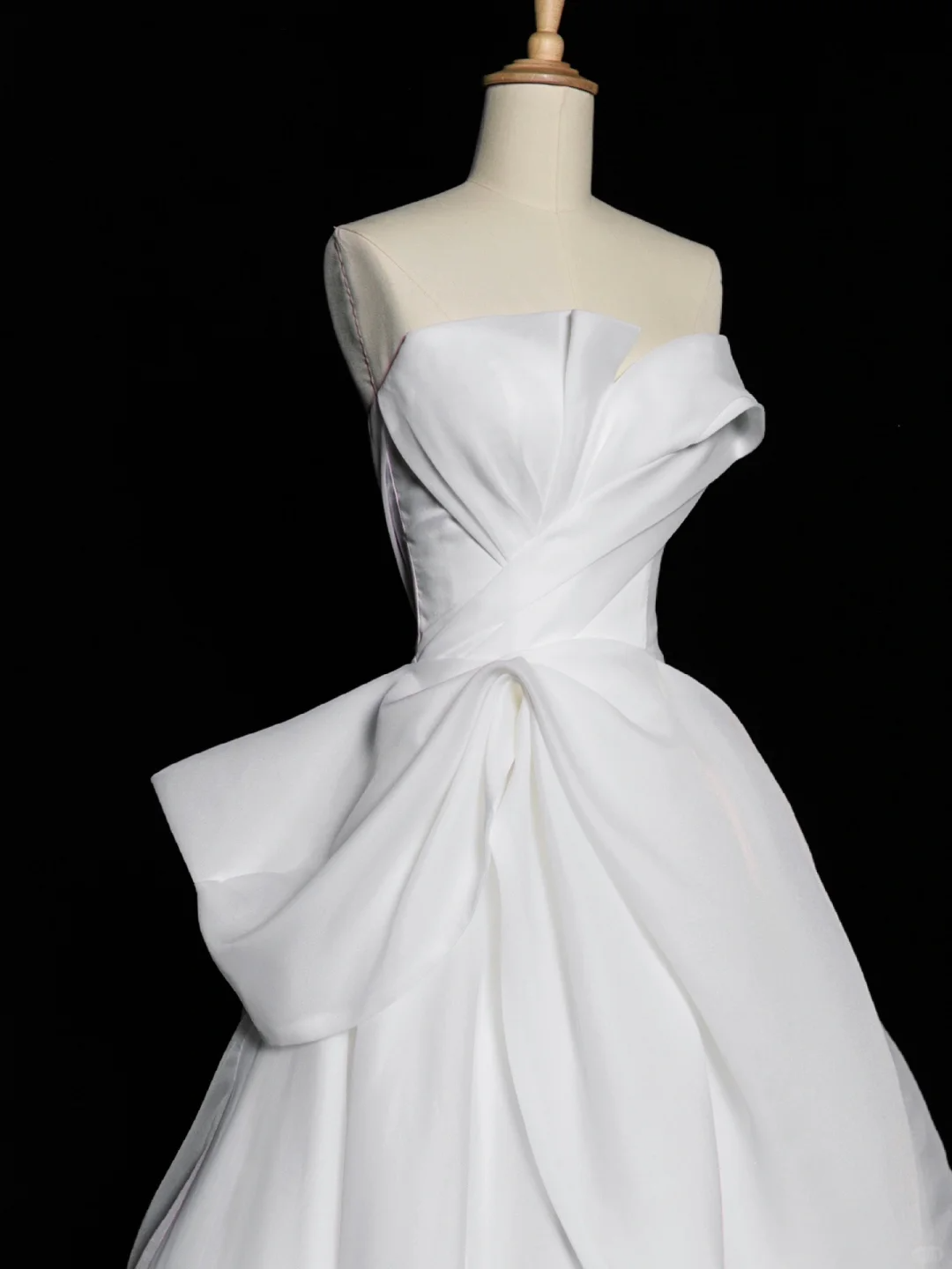 Hermoso vestido de novia blanco largo sin tirantes, de lujo, DH341