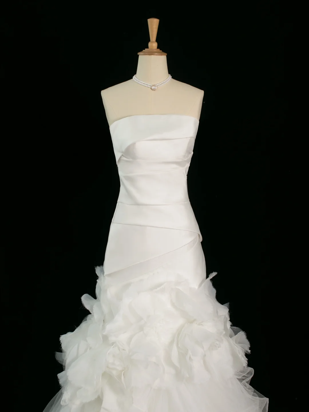 Hermoso vestido de novia de sirena, sin tirantes, blanco, sin mangas, de satén, largo, vintage, para novias, DH368