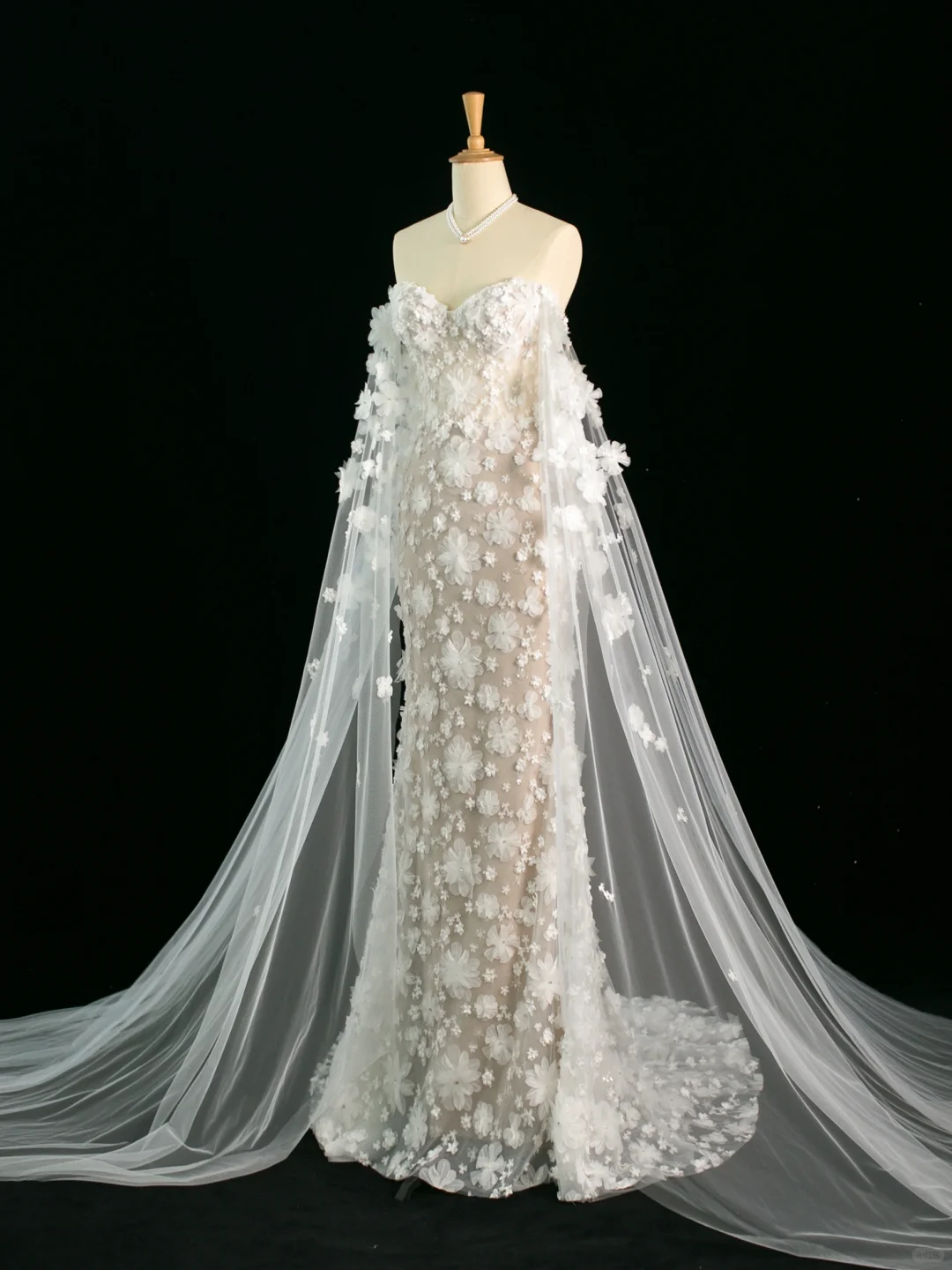Hermoso vestido de novia estilo sirena con hombros descubiertos, blanco, mangas largas, encaje, estilo vintage, DH383