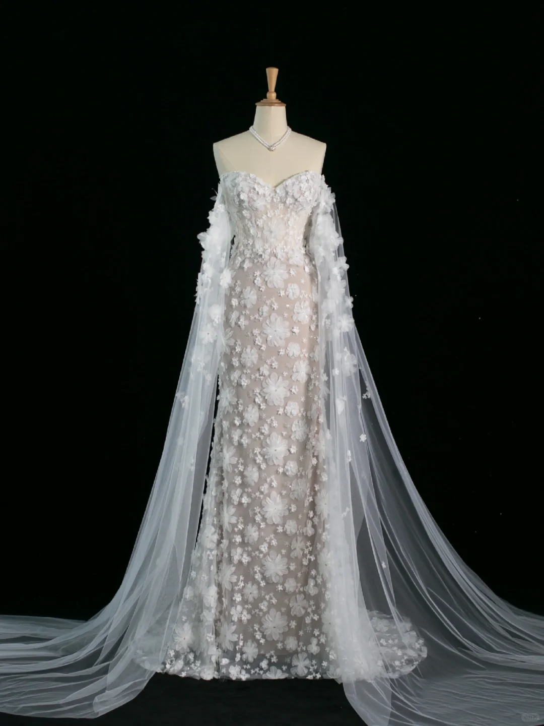 Hermoso vestido de novia estilo sirena con hombros descubiertos, blanco, mangas largas, encaje, estilo vintage, DH383
