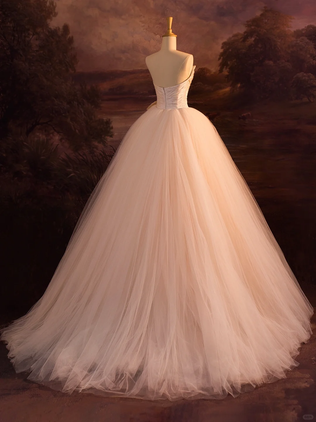 Elegante vestido de novia largo de tul sin mangas con escote corazón, DH408