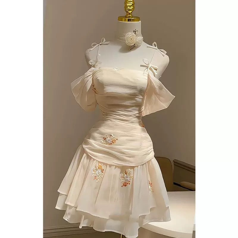 Pretty A Line Off The Shoulder Chiffon Short Formal 8th Grade Homecoming Dresses Summer Middle School Hoco Dress 6th Grade Graduation Outfits 21st Birthday Dress DH505