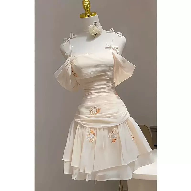 Pretty A Line Off The Shoulder Chiffon Short Formal 8th Grade Homecoming Dresses Summer Middle School Hoco Dress 6th Grade Graduation Outfits 21st Birthday Dress DH505