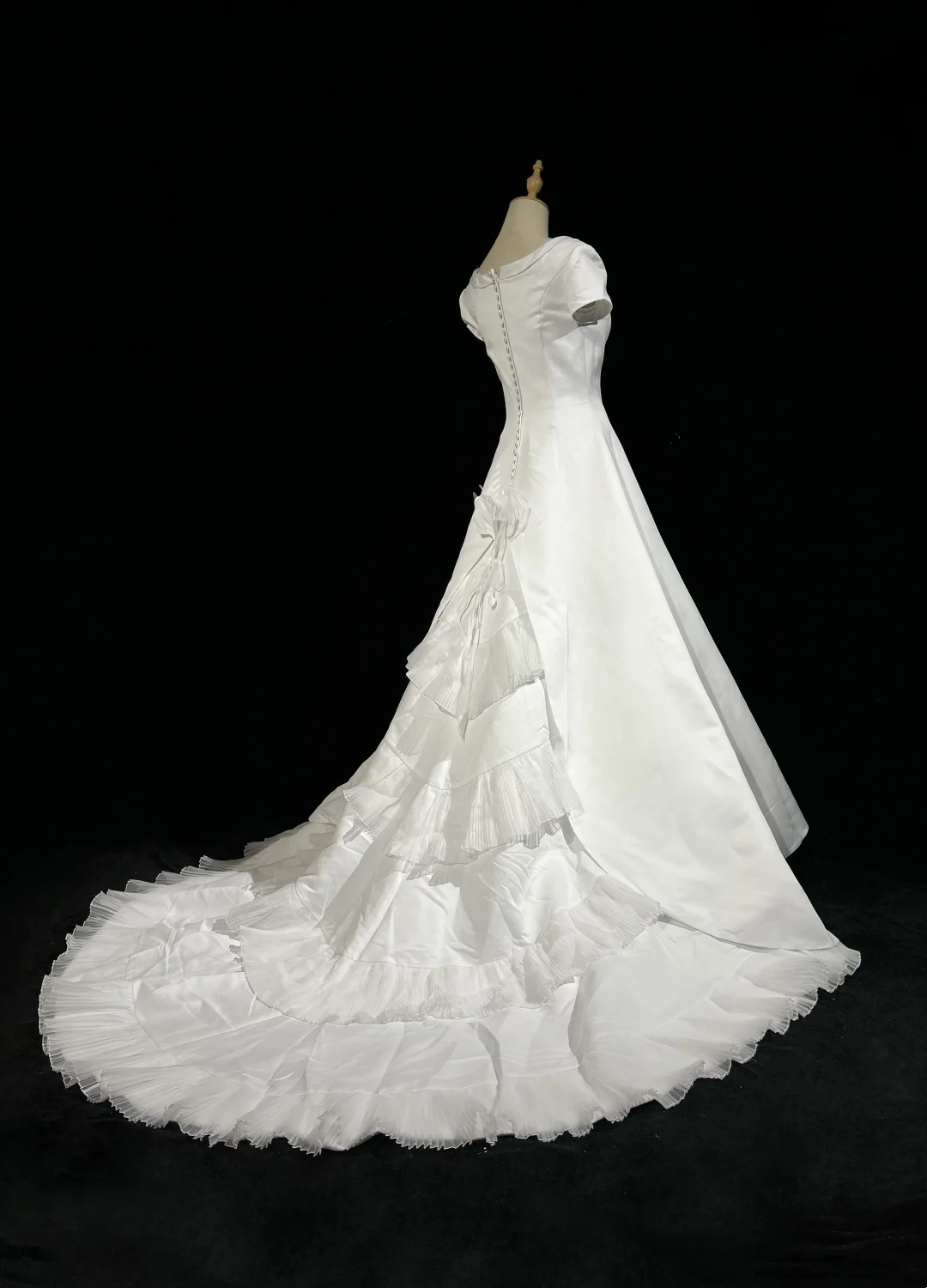 Vestido de novia vintage de los años 50 y 40, con escote cuadrado y encaje, blanco, largo, DH528