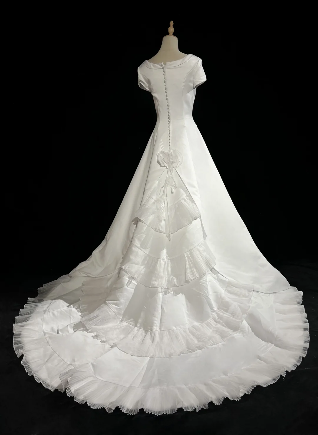 Vestido de novia vintage de los años 50 y 40, con escote cuadrado y encaje, blanco, largo, DH528