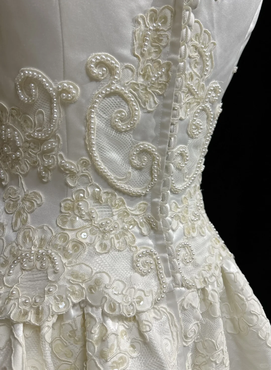 Vestido de novia vintage de los años 50 y 40, con escote en V y encaje blanco, largo, DH541